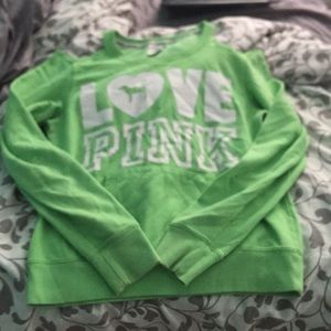 green pink shirt